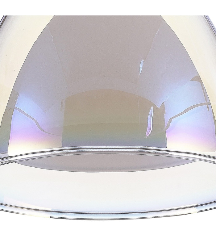 Baldwin 53cm Semi Flush Curved Cone Glass (U) 6 Light G9 Polished Chrome/Iridescent/Opal-12