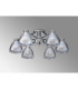Baldwin 53cm Semi Flush Curved Cone Glass (U) 6 Light G9 Polished Chrome/Iridescent/Opal-13