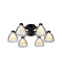 Baldwin 53cm Semi Flush Curved Cone Glass (U) 6 Light G9 Satin Black/Iridescent/Opal-1
