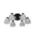 Baldwin 53cm Semi Flush Curved Cone Glass (U) 6 Light G9 Satin Black/Iridescent/Opal-4
