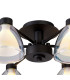 Baldwin 53cm Semi Flush Curved Cone Glass (U) 6 Light G9 Satin Black/Iridescent/Opal-5