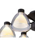 Baldwin 53cm Semi Flush Curved Cone Glass (U) 6 Light G9 Satin Black/Iridescent/Opal-6