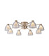 Baldwin 78cm Semi Flush Curved Cone Glass (U) 8 Light G9 French Gold/Iridescent/Opal-1