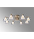 Baldwin 78cm Semi Flush Curved Cone Glass (U) 8 Light G9 French Gold/Iridescent/Opal-3