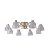 Baldwin 78cm Semi Flush Curved Cone Glass (U) 8 Light G9 French Gold/Iridescent/Opal-4