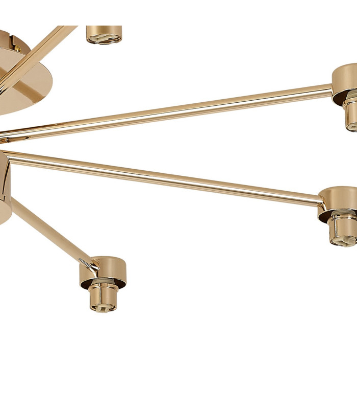 Baldwin 78cm Semi Flush Curved Cone Glass (U) 8 Light G9 French Gold/Iridescent/Opal-7
