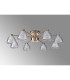 Baldwin 78cm Semi Flush Curved Cone Glass (U) 8 Light G9 French Gold/Iridescent/Opal-11