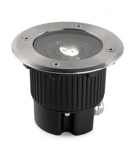 Outdoor LED Recessed Ground Uplight Stainless Steel Polished 12.5cm 522lm 3000K IP67 - 1