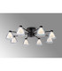 Baldwin 78cm Semi Flush Curved Cone Glass (U) 8 Light G9 Satin Black/Iridescent/Opal-3
