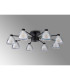 Baldwin 78cm Semi Flush Curved Cone Glass (U) 8 Light G9 Satin Black/Iridescent/Opal-11