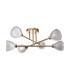 Baldwin 68cm Crossed Arm Semi Flush Curved Cone Glass (U) 6 Light G9 French Gold/Iridescent/Opal-4