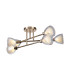 Baldwin 68cm Crossed Arm Semi Flush Curved Cone Glass (U) 6 Light G9 French Gold/Iridescent/Opal-5