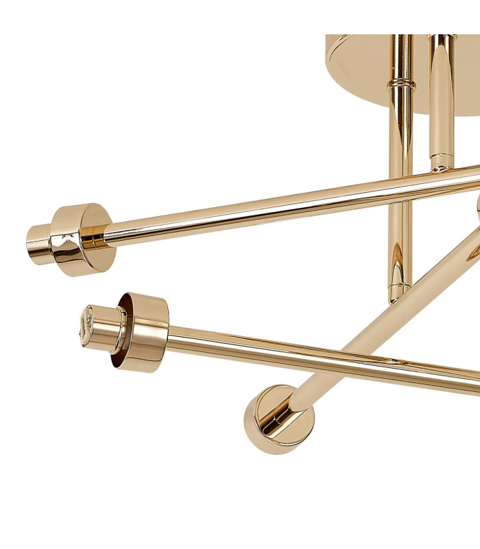 Baldwin 68cm Crossed Arm Semi Flush Curved Cone Glass (U) 6 Light G9 French Gold/Iridescent/Opal-8