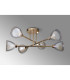 Baldwin 68cm Crossed Arm Semi Flush Curved Cone Glass (U) 6 Light G9 French Gold/Iridescent/Opal-13