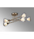 Baldwin 68cm Crossed Arm Semi Flush Curved Cone Glass (U) 6 Light G9 French Gold/Iridescent/Opal-14