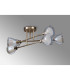 Baldwin 68cm Crossed Arm Semi Flush Curved Cone Glass (U) 6 Light G9 French Gold/Iridescent/Opal-15