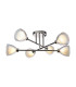 Baldwin 68cm Crossed Arm Semi Flush Curved Cone Glass (U) 6 Light G9 Polished Chrome/Iridescent/Opal-1