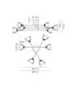 Baldwin 68cm Crossed Arm Semi Flush Curved Cone Glass (U) 6 Light G9 Polished Chrome/Iridescent/Opal-2