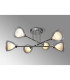 Baldwin 68cm Crossed Arm Semi Flush Curved Cone Glass (U) 6 Light G9 Polished Chrome/Iridescent/Opal-3