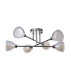 Baldwin 68cm Crossed Arm Semi Flush Curved Cone Glass (U) 6 Light G9 Polished Chrome/Iridescent/Opal-4