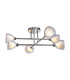 Baldwin 68cm Crossed Arm Semi Flush Curved Cone Glass (U) 6 Light G9 Polished Chrome/Iridescent/Opal-5