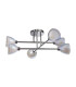 Baldwin 68cm Crossed Arm Semi Flush Curved Cone Glass (U) 6 Light G9 Polished Chrome/Iridescent/Opal-6