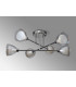 Baldwin 68cm Crossed Arm Semi Flush Curved Cone Glass (U) 6 Light G9 Polished Chrome/Iridescent/Opal-13