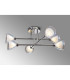 Baldwin 68cm Crossed Arm Semi Flush Curved Cone Glass (U) 6 Light G9 Polished Chrome/Iridescent/Opal-14
