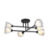 Baldwin 68cm Crossed Arm Semi Flush Curved Cone Glass (U) 6 Light G9 Satin Black/Iridescent/Opal-5
