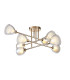 Baldwin 84cm Crossed Arm Semi Flush Curved Cone Glass (U) 8 Light G9 French Gold/Iridescent/Opal-1
