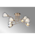 Baldwin 84cm Crossed Arm Semi Flush Curved Cone Glass (U) 8 Light G9 French Gold/Iridescent/Opal-3