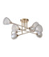 Baldwin 84cm Crossed Arm Semi Flush Curved Cone Glass (U) 8 Light G9 French Gold/Iridescent/Opal-4