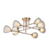 Baldwin 84cm Crossed Arm Semi Flush Curved Cone Glass (U) 8 Light G9 French Gold/Iridescent/Opal-5