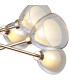 Baldwin 84cm Crossed Arm Semi Flush Curved Cone Glass (U) 8 Light G9 French Gold/Iridescent/Opal-6