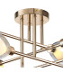 Baldwin 84cm Crossed Arm Semi Flush Curved Cone Glass (U) 8 Light G9 French Gold/Iridescent/Opal-7