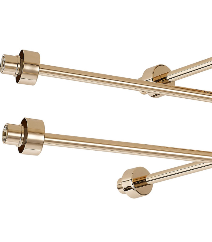 Baldwin 84cm Crossed Arm Semi Flush Curved Cone Glass (U) 8 Light G9 French Gold/Iridescent/Opal-11
