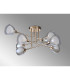 Baldwin 84cm Crossed Arm Semi Flush Curved Cone Glass (U) 8 Light G9 French Gold/Iridescent/Opal-15