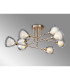 Baldwin 84cm Crossed Arm Semi Flush Curved Cone Glass (U) 8 Light G9 French Gold/Iridescent/Opal-16