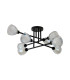 Baldwin 84cm Crossed Arm Semi Flush Curved Cone Glass (U) 8 Light G9 Satin Black/Iridescent/Opal-5