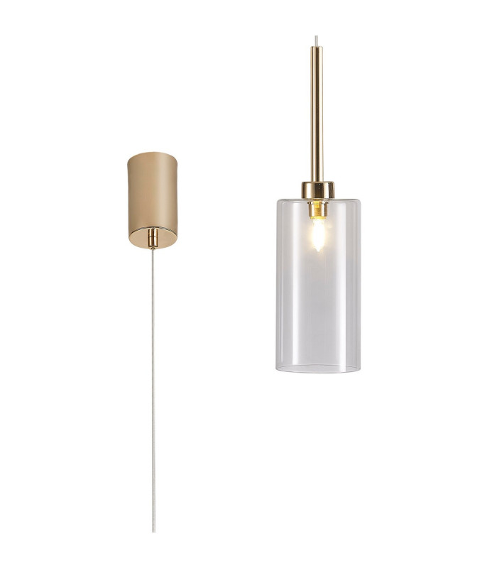 Baldwin 10cm Single Pendant 2m 1 x G9 French Gold/Clear Type A Shade-1