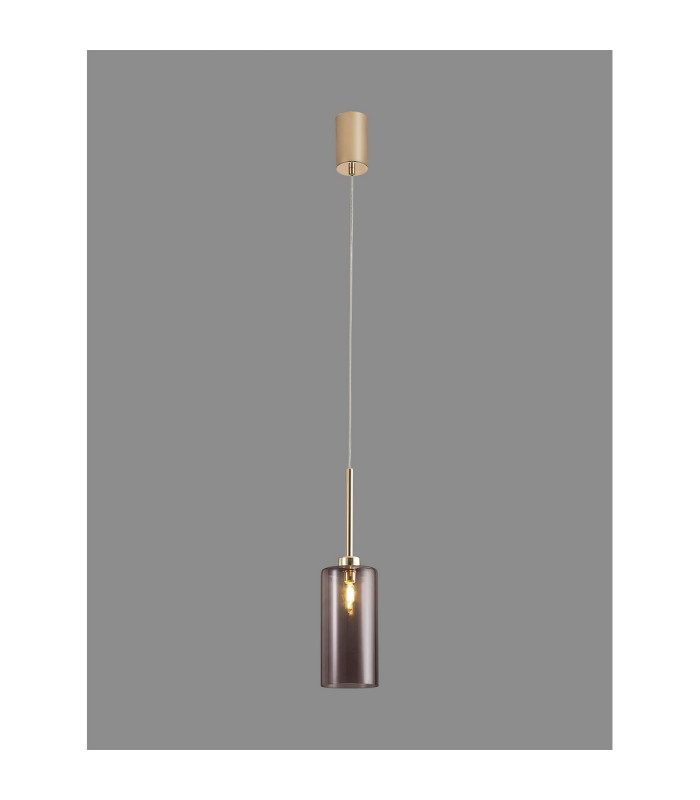 Baldwin 10cm Single Pendant 2m 1 x G9 French Gold/Smoked Type A Shade-3