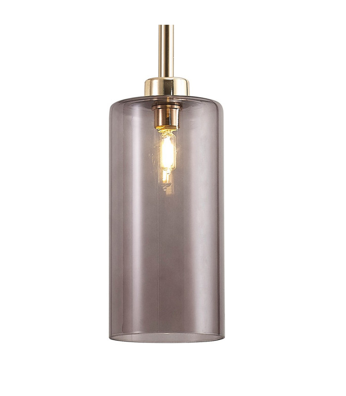 Baldwin 10cm Single Pendant 2m 1 x G9 French Gold/Smoked Type A Shade-6