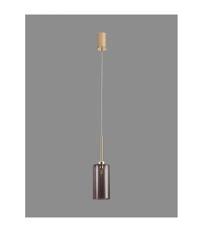 Baldwin 10cm Single Pendant 2m 1 x G9 French Gold/Smoked Type A Shade-15