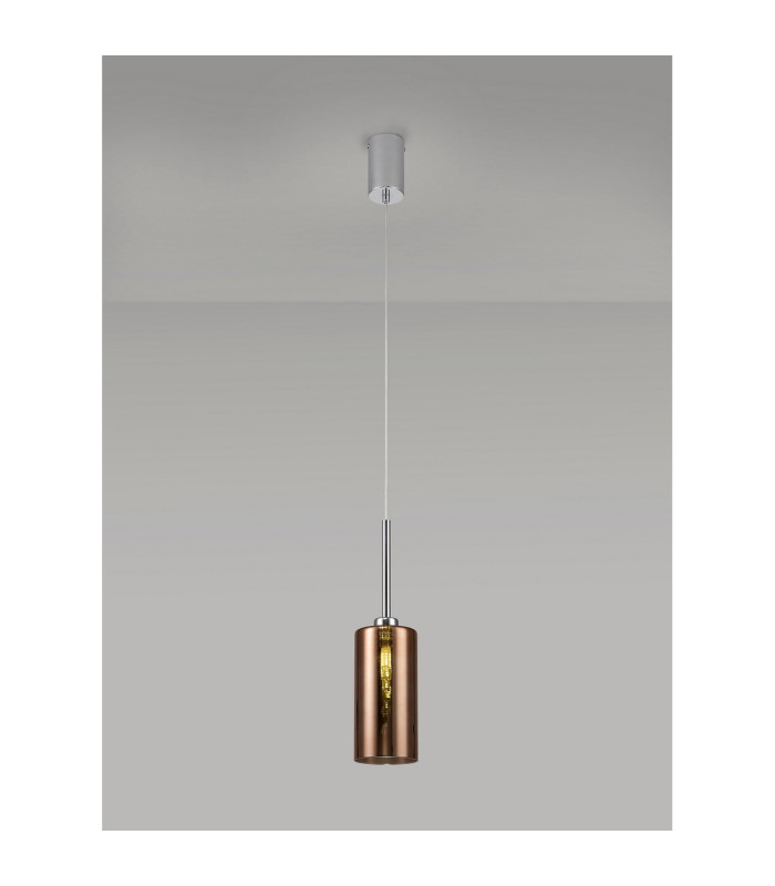 Baldwin 10cm Single Pendant 2m 1 x G9 Polished Chrome/Copper Type A Shade-3