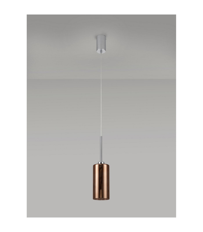 Baldwin 10cm Single Pendant 2m 1 x G9 Polished Chrome/Copper Type A Shade-13