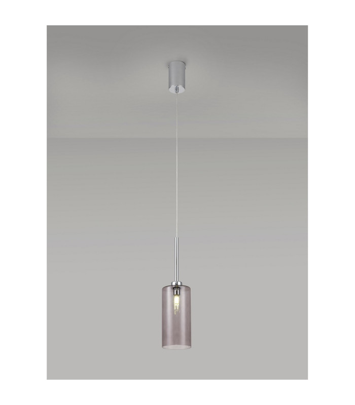 Baldwin 10cm Single Pendant 2m 1 x G9 Polished Chrome/Smoked Type A Shade-3