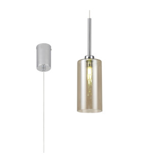 Baldwin 10cm Single Pendant 2m 1 x G9 Polished Chrome/Cognac Type A Shade-1