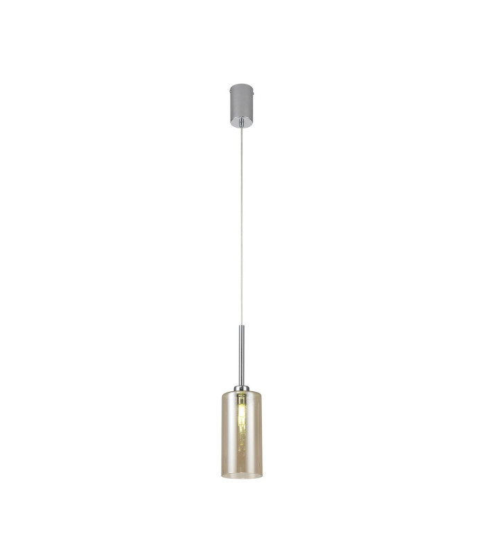 Baldwin 10cm Single Pendant 2m 1 x G9 Polished Chrome/Cognac Type A Shade-4