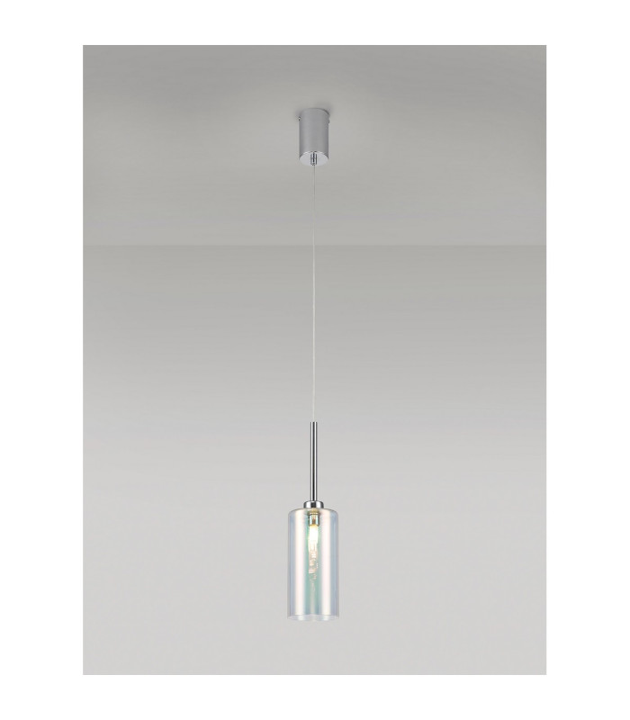 Baldwin 10cm Single Pendant 2m 1 x G9 Polished Chrome/Iridescent Type A Shade-3