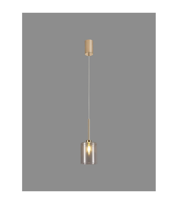 Baldwin 12cm Single Pendant 2m 1 x G9 French Gold/Clear Type B Shade-3